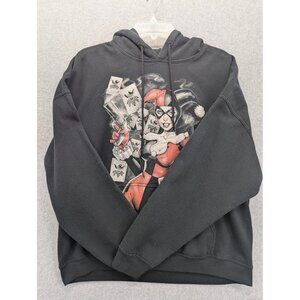Harley Quinn Hoodie Mens XL Black DC Comics Batman Graphic Gildan Heavy Blend